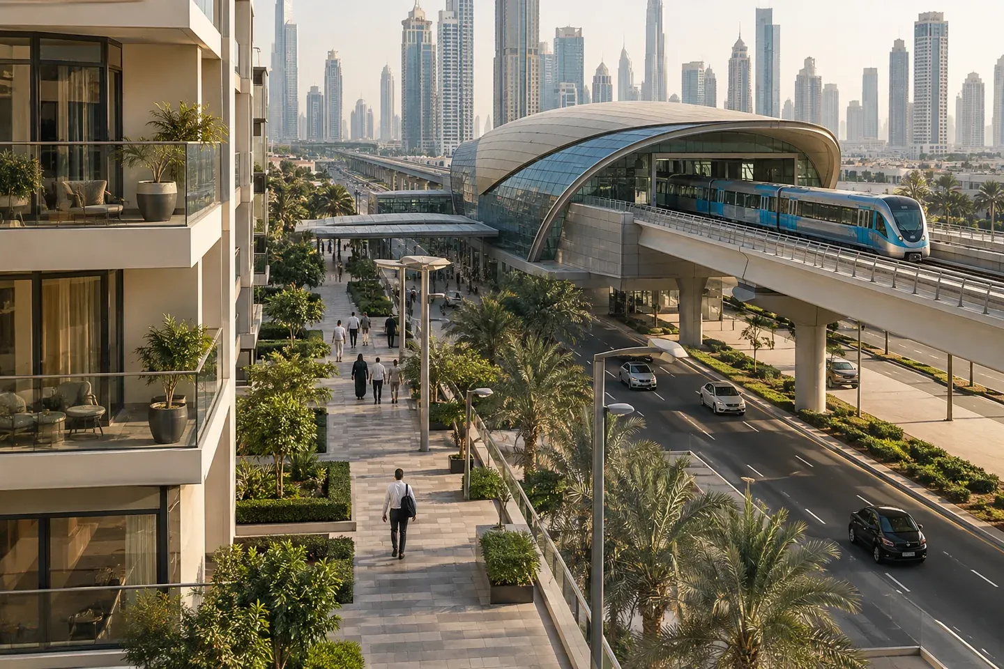 Apartment near the metro in Dubai: why the path to the entrance is important